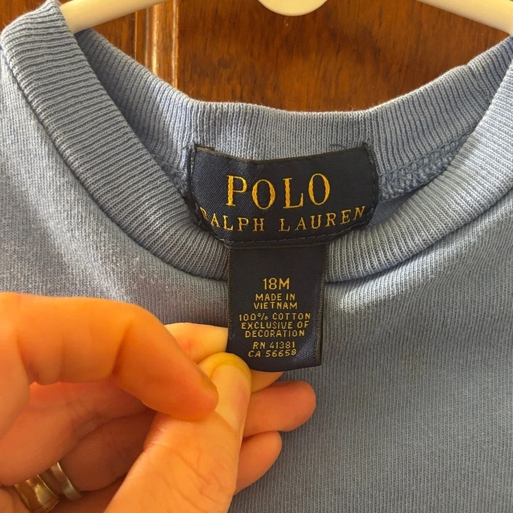 Like New Polo by Ralph Lauren Kids 18mo Light Blue SS Tee
